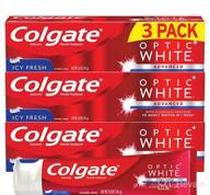img 1 attached to 🦷 Colgate Optic White Advanced Teeth Whitening Toothpaste (3 Pack), Icy Fresh - 3.2 Ounce, 2% Hydrogen Peroxide review by Jessica Lewis