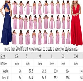 img 1 attached to 👗 Versatile Women's Multi-Way Wear Wedding Guest Dresses - Sexy Deep V-Neck & Backless Maxi Club Party Evening Dresses