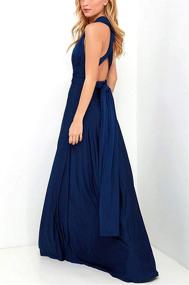 img 3 attached to 👗 Versatile Women's Multi-Way Wear Wedding Guest Dresses - Sexy Deep V-Neck & Backless Maxi Club Party Evening Dresses