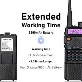 img 3 attached to 📻 TIDRADIO UV-5R Радиостанции для радиолюбителей с ручным управлением - аккумулятор 3800 мА·ч, антенна TD-771, наушник и программный кабель (комплект из 2 штук)