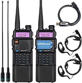 img 4 attached to 📻 TIDRADIO UV-5R Радиостанции для радиолюбителей с ручным управлением - аккумулятор 3800 мА·ч, антенна TD-771, наушник и программный кабель (комплект из 2 штук)