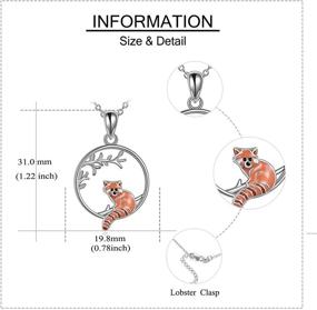 img 1 attached to 🐼 YAFEINI Sterling Silver Red Panda Raccoon Pendant Necklace - Cute Animal Jewelry for Women and Girls, Ideal Christmas Gifts