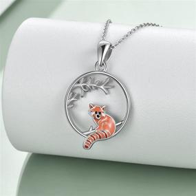 img 3 attached to 🐼 YAFEINI Sterling Silver Red Panda Raccoon Pendant Necklace - Cute Animal Jewelry for Women and Girls, Ideal Christmas Gifts