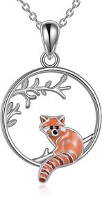 img 4 attached to 🐼 YAFEINI Sterling Silver Red Panda Raccoon Pendant Necklace - Cute Animal Jewelry for Women and Girls, Ideal Christmas Gifts