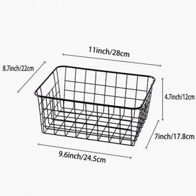 img 3 attached to 🧺 ZRAZ Metal Wire Baskets for Farmhouse Kitchen Decor and Food Storage, Organizer for Household Cabinets, Pantry, Bathroom, Laundry Room, Garage - Set of 4 (Black)