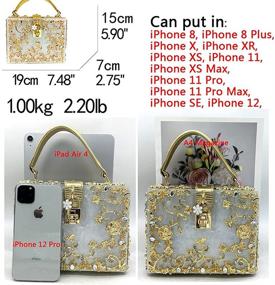 img 3 attached to 🌸 Stylish Acrylic Floral Designer Shoulder Bags with Rhinestone Embellishments - Women's Crossbody Handbag Collection