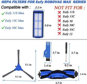 img 3 attached to 🔧 RONGJU Replacement Parts Kit for Eufy Robotic Vacuum Cleaners - 10 Side Brushes, 4 Filters, 1 Roller Brush for 11S Max, 15C Max, 30C Max, G30, G30 Edge, G10 Hybrid