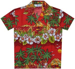 img 1 attached to Hawaiian Shirts Floral Scenic Print Boys' Clothing for Tops, Tees & Shirts