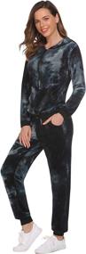 img 2 attached to 🔥 Hotouch Velour Tracksuit Womens 2 Piece Sweatshirt & Sweatpants Set - Premium Full Zip Hoodie Sweatsuit with Pockets