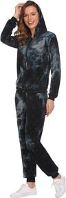 img 1 attached to 🔥 Hotouch Velour Tracksuit Womens 2 Piece Sweatshirt & Sweatpants Set - Premium Full Zip Hoodie Sweatsuit with Pockets