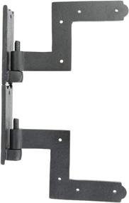 img 1 attached to 🏰 Black Wrought Iron Shutter Lift Off Pintle Hinges - 6.5" Colonial Pin Reversible Hinges for Doors, Windows, and Shutters with Hardware - Sold in Pairs by Renovators Supply Manufacturing