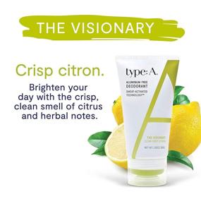 img 2 attached to 🌿 Type:A Natural Deodorant for Women - Crisp Citron: Aluminum-Free with Coconut and Aloe - Safe for Sensitive Skin - The Visionary: 2.8oz Dry Touch Cream Deodorant (3 Pack)