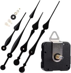 img 4 attached to 🕛 EMOON High Torque Long Shaft Clock Mechanism Kit Replacement Movement with 2 Pairs of 12 Inch Long Spade Hands - Black (Total Shaft Length: 1 1/16 inches)