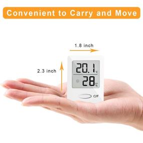img 3 attached to 🌡️ 2 Pack SXCD Digital Hygrometer Indoor Thermometer - Accurate Temperature Humidity Monitor Meter with Humidity Gauge Indicator. Ideal for Home, Office, Greenhouse. Mini White Hygrometer
