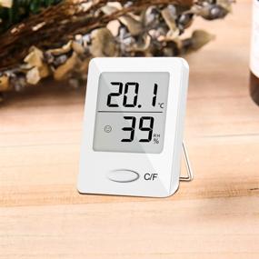 img 2 attached to 🌡️ 2 Pack SXCD Digital Hygrometer Indoor Thermometer - Accurate Temperature Humidity Monitor Meter with Humidity Gauge Indicator. Ideal for Home, Office, Greenhouse. Mini White Hygrometer
