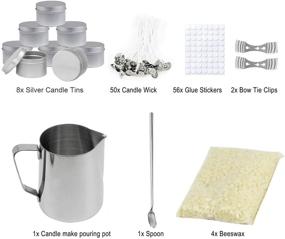 img 3 attached to Candle Making Kit for DIY Beeswax Candles - Includes Candle 🕯️ Pouring Pitcher, Beewax Candles, Centering Devices, Tins, Wicks, Wicks Sticker & Stir Rod