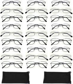 img 1 attached to 👓 Bulk 12-Pack Wholesale Lots of Metal Wired Frame Reading Glasses with +2.50x Magnification Strength