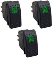 xt auto 12v 20 amp 3pins green light rocker switch kit 3-pack logo