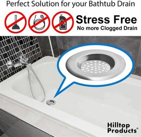 img 3 attached to 🛁 Premium 3-Pack Tub Drain Strainer Hair Catcher - 3" Top, 1.5" Basket - Effective Drain Protector for Standard Bathtubs - Simple Design, Easy to Clean