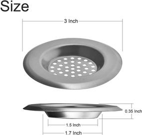 img 2 attached to 🛁 Premium 3-Pack Tub Drain Strainer Hair Catcher - 3" Top, 1.5" Basket - Effective Drain Protector for Standard Bathtubs - Simple Design, Easy to Clean