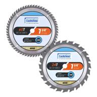 luckyway 2-pack 7-1/4 inch tct circular saw blades with 24t and 60t for wood cutting, 5/8 inch arbor logo