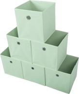 shinetidy foldable cube organizer storage bins set of 6 - light green fabric drawers logo