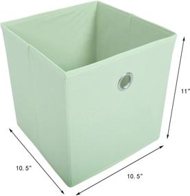 img 3 attached to Shinetidy Foldable Cube Organizer Storage Bins Set of 6 - Light Green Fabric Drawers