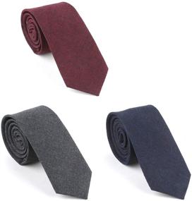 img 4 attached to 👔 Houlife Cotton Stripe Necktie for Men's Wedding Accessories: Ties, Cummerbunds, and Pocket Squares.