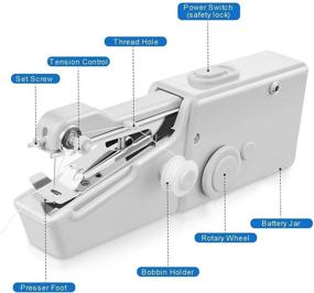 img 1 attached to 🧵 Cordless Electric Handheld Sewing Machine with Thread Kit, 3 Meters Elastic Cord, 30pcs Norse Bridage, AC/DC Adapter, and Handy Stitch for Home or Travel - White