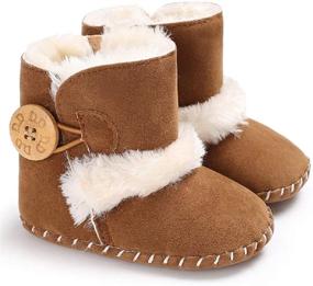 img 3 attached to 👶 Dejian Newborn Baby Fleece Fur Knit Snow Boots: Soft Sole Prewalker Non-Skid for Infants and Toddlers - Winter Warmth for Boys and Girls