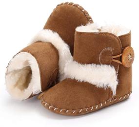 img 2 attached to 👶 Dejian Newborn Baby Fleece Fur Knit Snow Boots: Soft Sole Prewalker Non-Skid for Infants and Toddlers - Winter Warmth for Boys and Girls