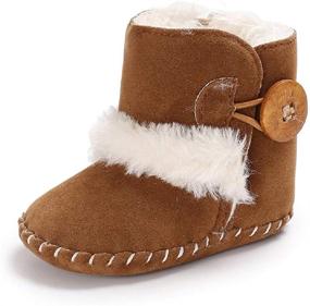 img 1 attached to 👶 Dejian Newborn Baby Fleece Fur Knit Snow Boots: Soft Sole Prewalker Non-Skid for Infants and Toddlers - Winter Warmth for Boys and Girls