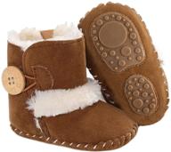 👶 dejian newborn baby fleece fur knit snow boots: soft sole prewalker non-skid for infants and toddlers - winter warmth for boys and girls logo