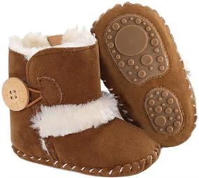 img 4 attached to 👶 Dejian Newborn Baby Fleece Fur Knit Snow Boots: Soft Sole Prewalker Non-Skid for Infants and Toddlers - Winter Warmth for Boys and Girls