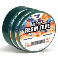 🎨 tssart small size resin tape set for epoxy resin molding - 3 pack of high-temperature thermal silicone adhesive tape, easy peeling with fasten tape for epoxy resin (1" & 1/2" & 1/4") logo