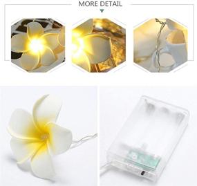 img 2 attached to Enhance Your Décor with Plumeria String Lights: Fantasee Foam Artificial Plumeria Flower LED String Lights - Battery Operated Fairy Lights Perfect for Bedroom, Home, Wedding, Hawaiian Luau Party Decor (9.8ft 20LED, Warm White)