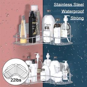 img 3 attached to 🛁 Coidak 2 Pack Shower Corner Caddy Bathroom Hanging Shelf - Traceless Adhesive Hooks, No Drilling Shower Caddy Basket Corner Shelf Stand Storage Organizer for Bathroom Kitchen and Toilet
