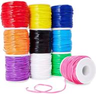 🌈 10-pack plastic lacing cord, 50 yards, jewelry making supplies - vibrant rainbow colors (2.5 x 1mm) logo