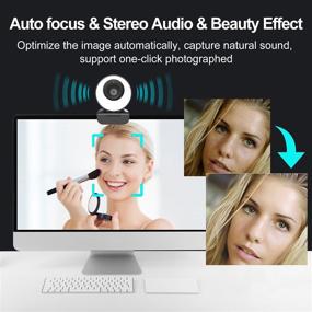 img 1 attached to 🎥 High Definition 1080P 60FPS Webcam with Built-in Microphone, 2021 COSHIP Computer Camera featuring Ring Light, Privacy Cover, Enhanced Auto-Focus, Adjustable Brightness, Ideal for Zoom Skype Streaming