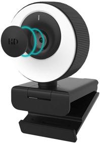 img 4 attached to 🎥 High Definition 1080P 60FPS Webcam with Built-in Microphone, 2021 COSHIP Computer Camera featuring Ring Light, Privacy Cover, Enhanced Auto-Focus, Adjustable Brightness, Ideal for Zoom Skype Streaming