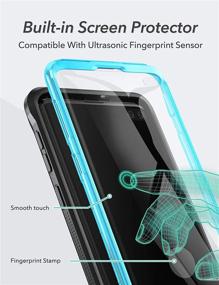 img 3 attached to 📱 YOUMAKER Kickstand Case for Galaxy S10 Plus: Full Body Protection with Fingerprint ID, Shockproof Cover - Blue