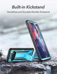 img 2 attached to 📱 YOUMAKER Kickstand Case for Galaxy S10 Plus: Full Body Protection with Fingerprint ID, Shockproof Cover - Blue
