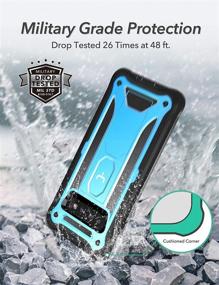 img 1 attached to 📱 YOUMAKER Kickstand Case for Galaxy S10 Plus: Full Body Protection with Fingerprint ID, Shockproof Cover - Blue