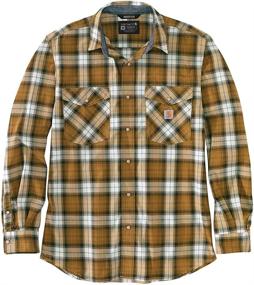 img 1 attached to Мужская рубашка Carhartt с длинным рукавом, темно-синяя, размер Large