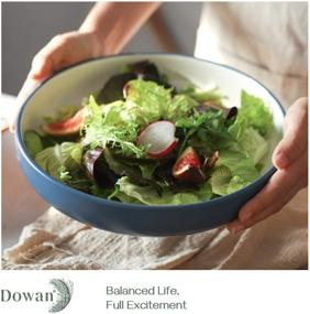 img 3 attached to 🍽️ DOWAN Shallow Serving Platters Porcelain: Stylish and Practical Dishware for Entertaining