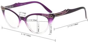 img 2 attached to 👓 Eyekepper Spring Hinge Striped Reading Glasses (Set of 3 Pairs) for Men + Sunshine Readers (+2.50), in Black, Tortoise, and Purple Transparent