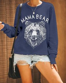 img 3 attached to 🐻 Blooming Jelly Women's Mama Bear Sweatshirt: Cute Long Sleeve Top with Loose Fit and Cozy Crewneck Pullover