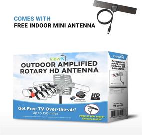 img 2 attached to 📡 OptimizeTV Outdoor Antenna - Digital Amplified HDTV Antenna with Motorized 360° Rotation, Wireless Remote, 1080p/4K Ready, up to 150 Miles Range, 40ft Coax Cable, and Mini Indoor TV Antenna