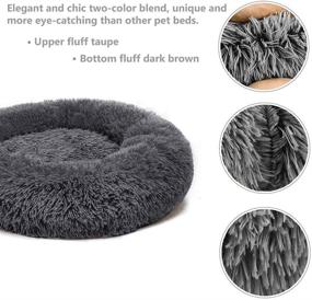 img 3 attached to 🐱 PHABULS Indoor Cat Bed - Soft Plush Pet Cushion for Improved Sleep - Faux Fur Anti-Anxiety Machine Washable Fluffy Orthopedic Puppy Beds - Small Dogs and Cats (16" × 16")