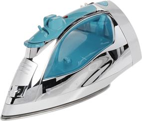 img 4 attached to Powerful Sunbeam Steammaster Steam Iron with Retractable Cord - 1400 Watt Large Anti-Drip Nonstick Stainless Steel Iron for Optimum Steam Control - Chrome/Blue Design